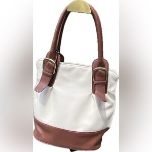 CBOCS Distribution Inc Brown Ivory Purse Large Shoulder Bag